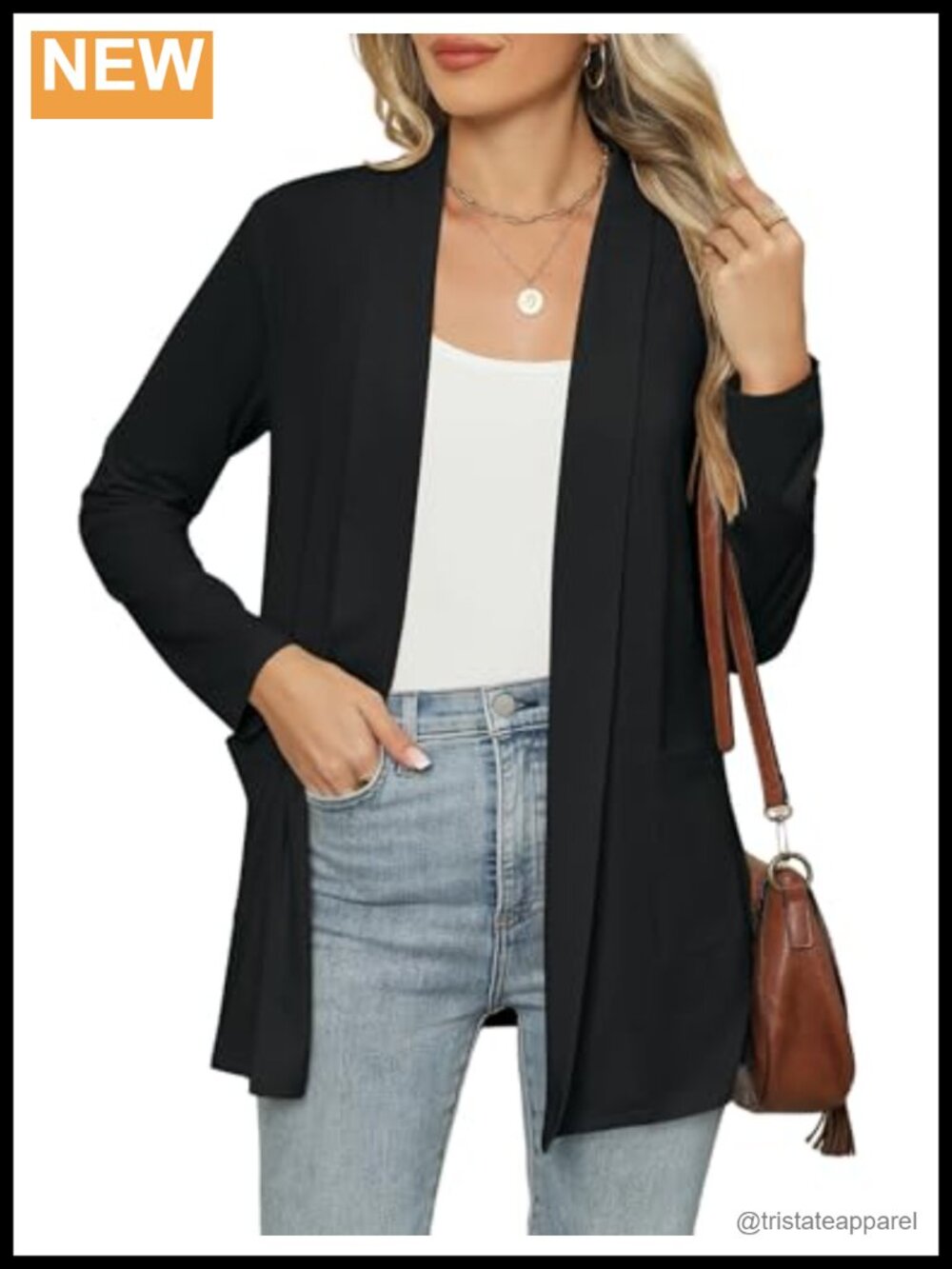 Women's Lightweight Open Front Cardigan Long Sleeve with Pockets